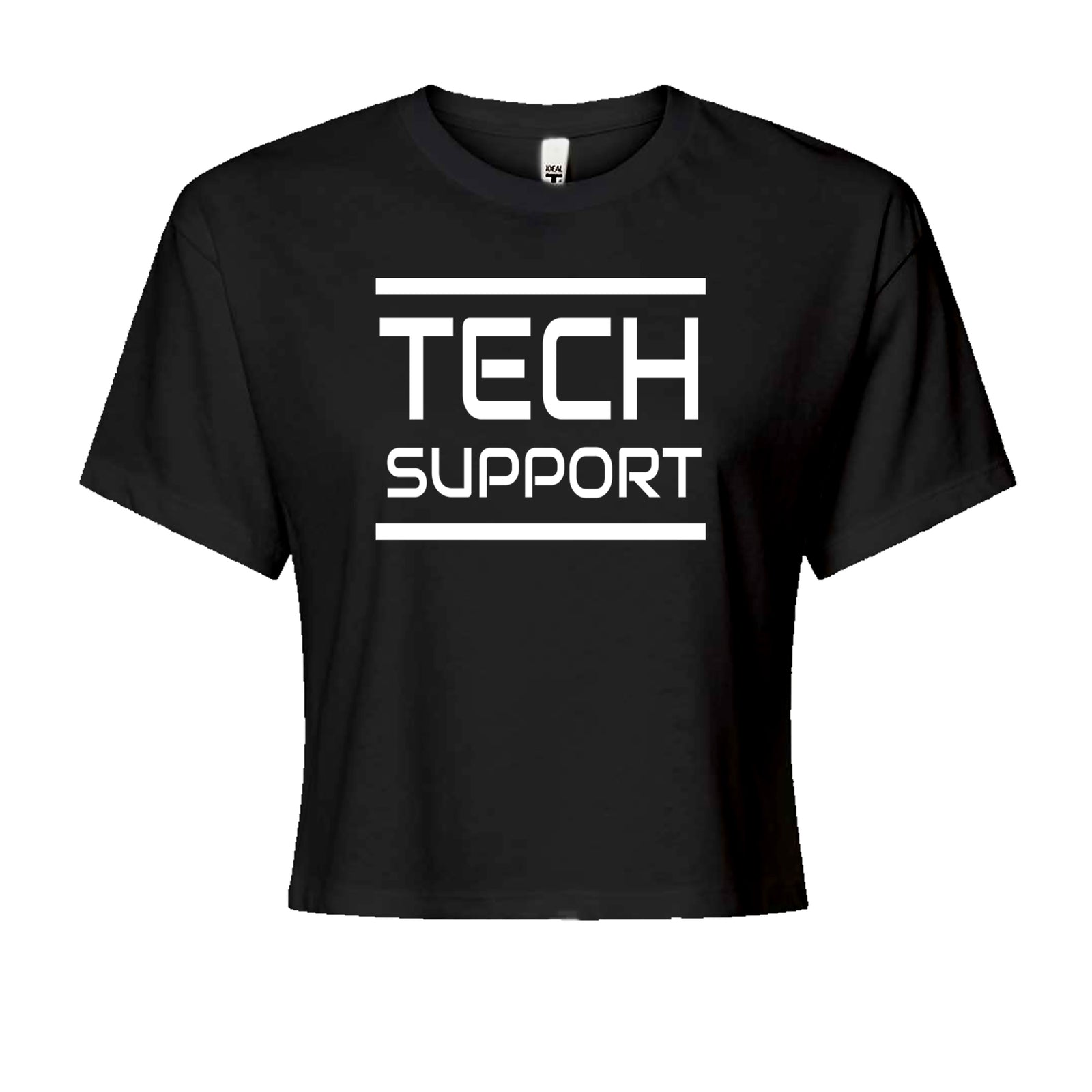 Tech Support Technologist IT Cropped T-Shirt Black