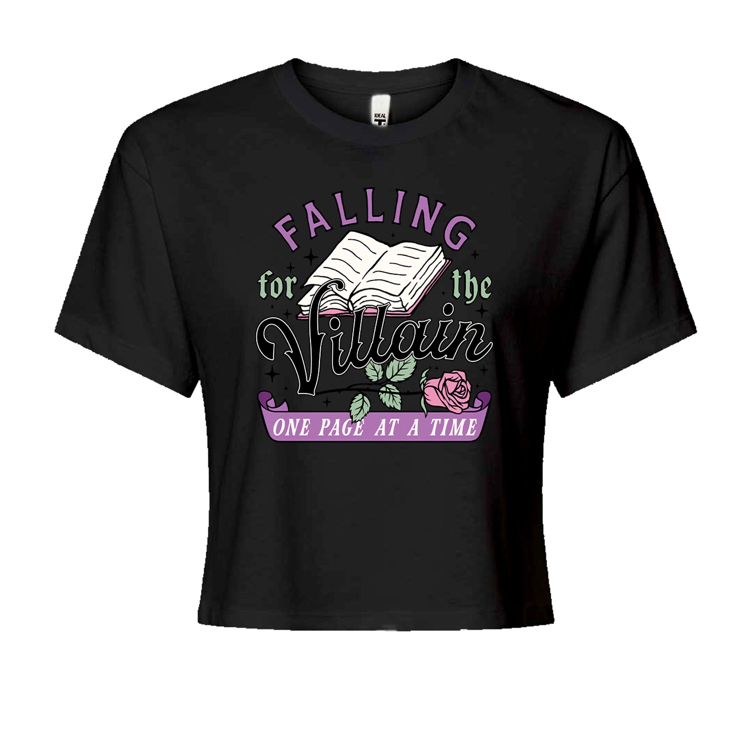 Falling For The Villain One Page At A TimeCropped T-Shirt Black