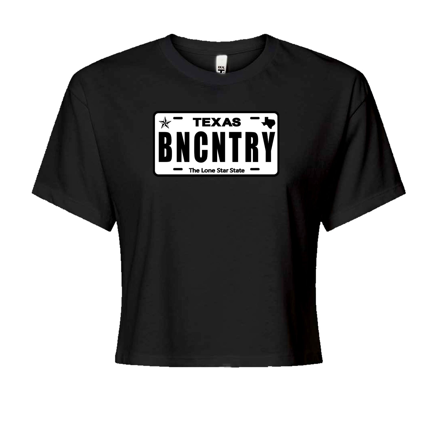 Texas License Plate BNCNTRY Cropped T-Shirt Khaki