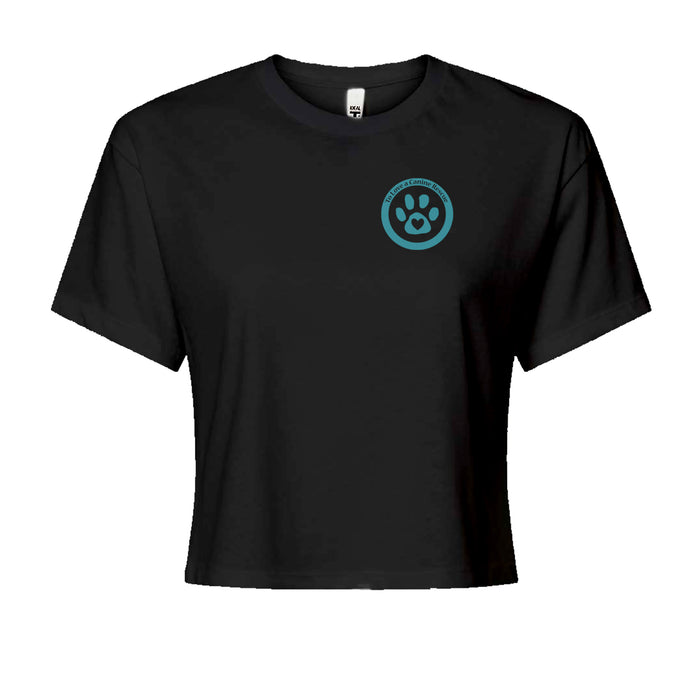 TLC To Love a Canine Dog Rescue Teal Cropped T-Shirt