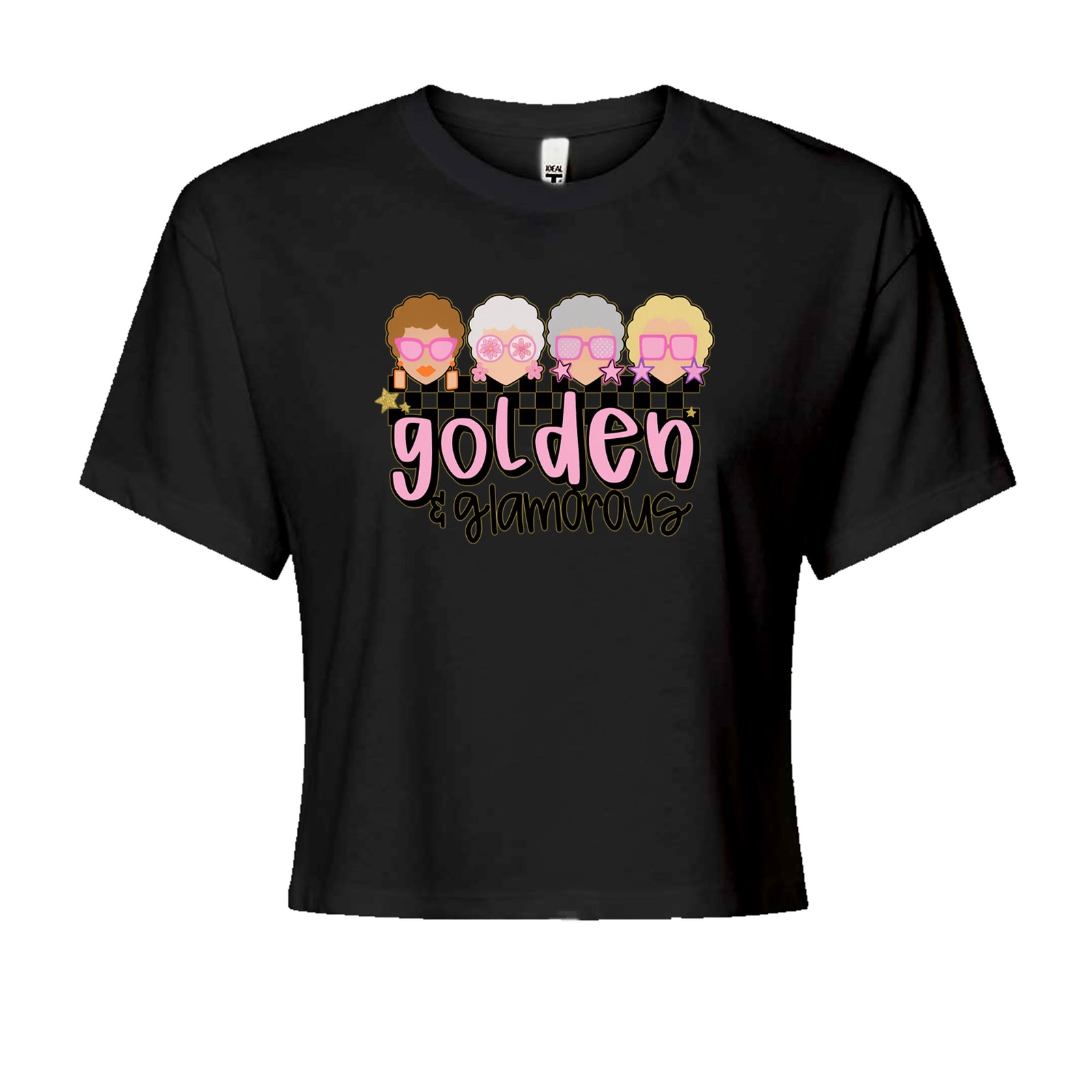 Golden And Glamorous Golden Girls Cropped T-Shirt Black