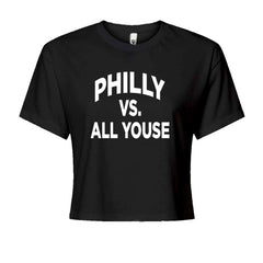 Philly Vs. All Youse Philly Thing graphic on Women's Boxy Crop T-Shirt