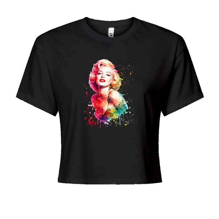 Mrs. Monroe Watercolors Bombshell Cropped T-Shirt
