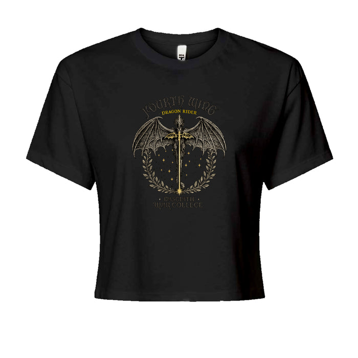 Fourth Wing Dragon Rider Vintage Basgiath War College Cropped T-Shirt
