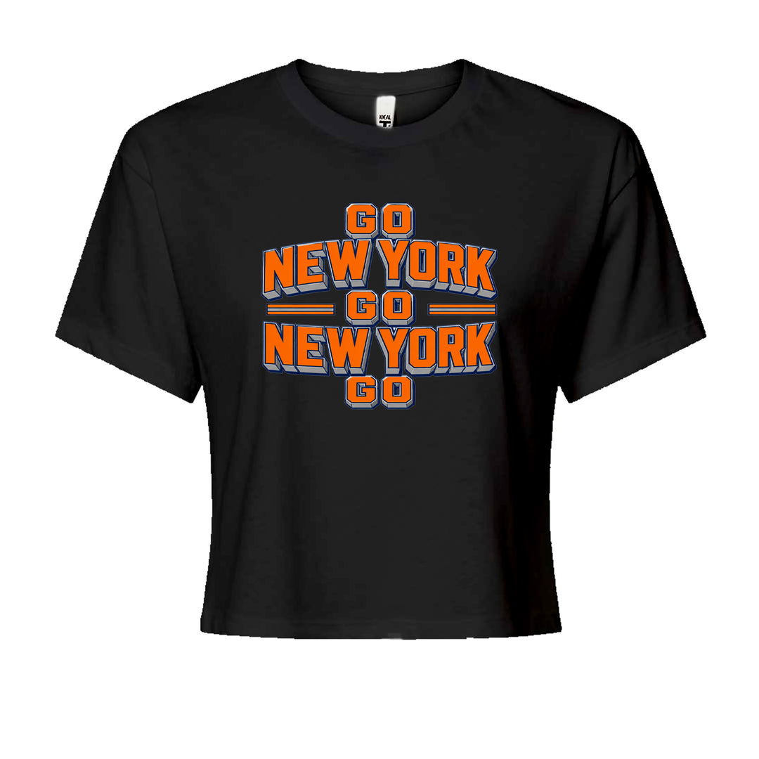 Go New York Go Basketball Cropped T-Shirt Black