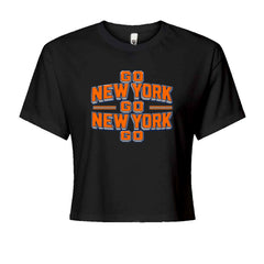 Go New York Go Basketball Cropped T-Shirt Black