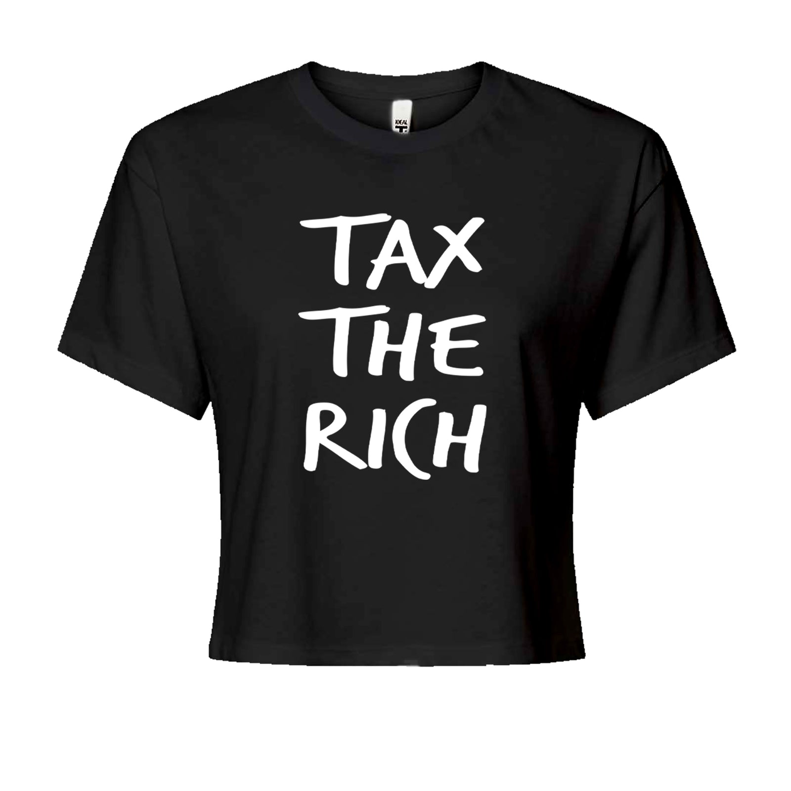 Tax the Rich Protest Wealth Inequality Cropped T-Shirt Black