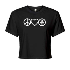 Peace, Love and TLC Dog Rescue Cropped T-Shirt Black