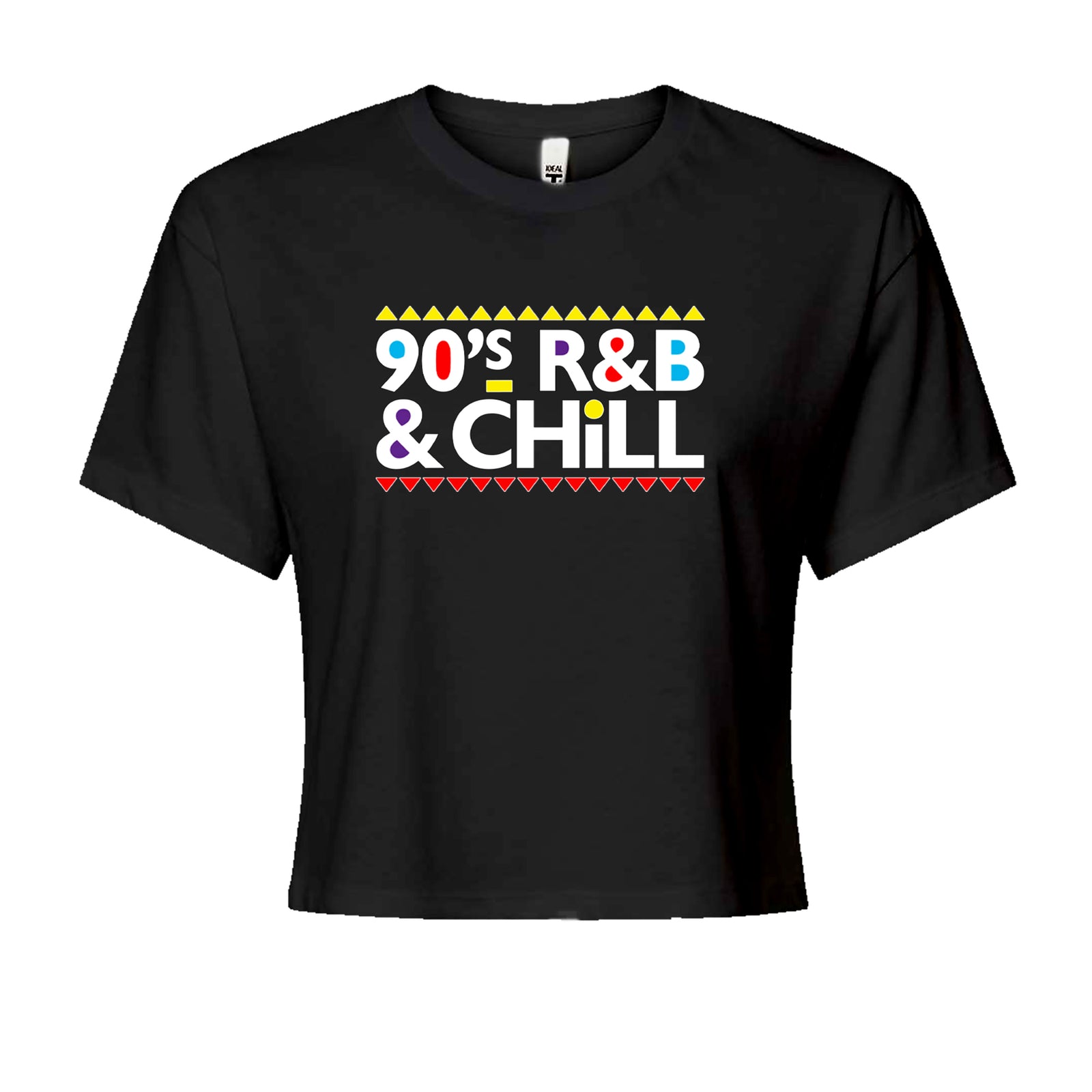 90s R&B and Chill Retro Throwback Cropped T-Shirt Black