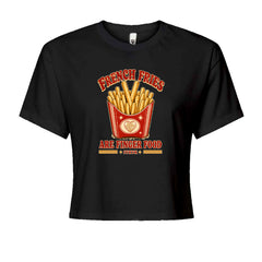 French fries carton with a small heart and "IYKYK" text on a Women's Boxy Crop T-Shirt