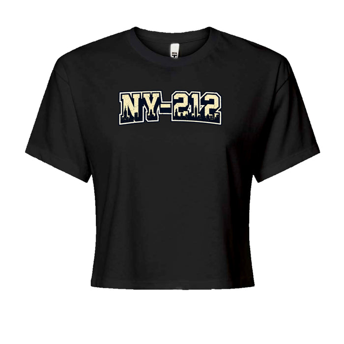 New York City 212 Area Code Skyline  Cropped T-Shirt