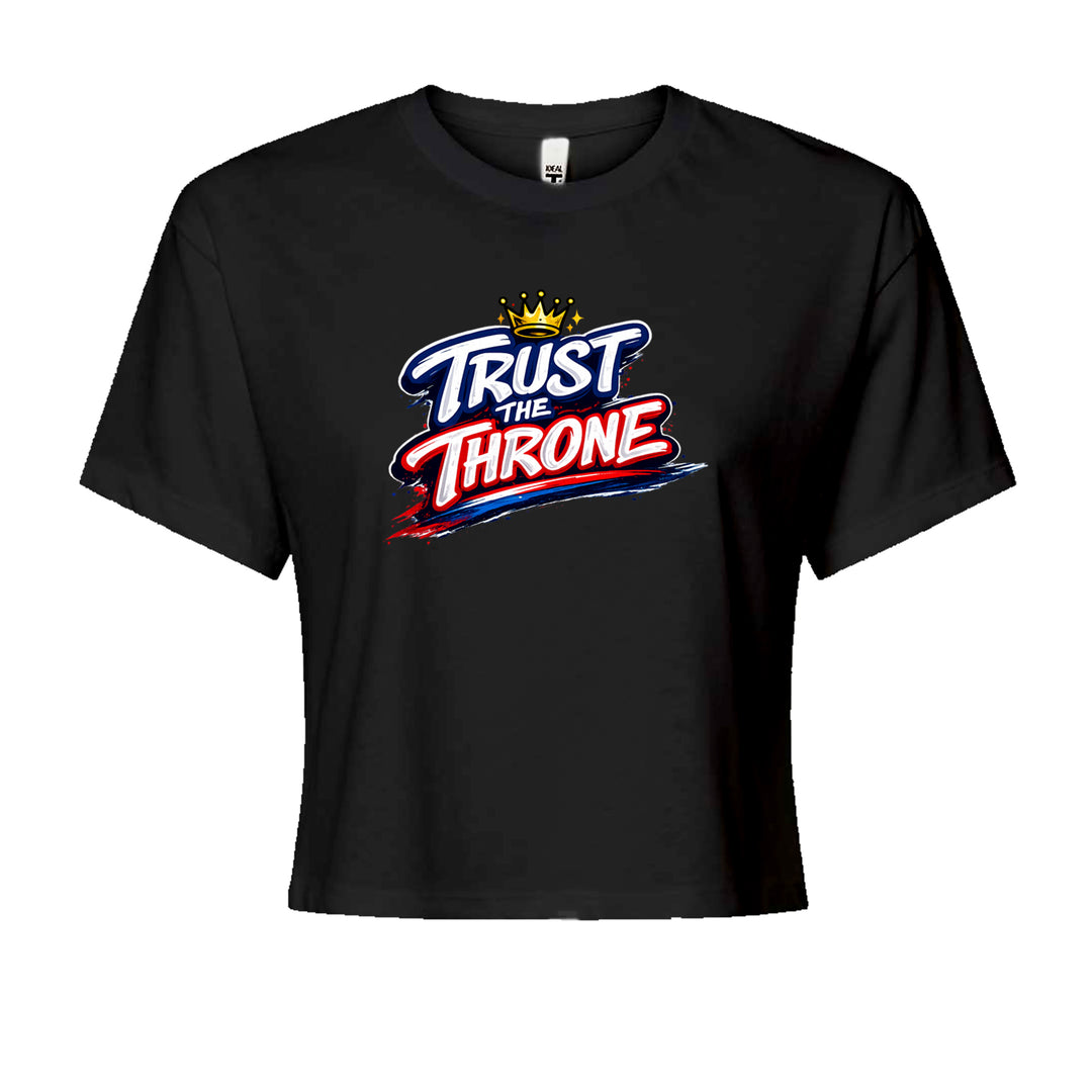 Trust The Throne Crown Philly Hoops graphic on Women's Boxy Crop T-Shirt