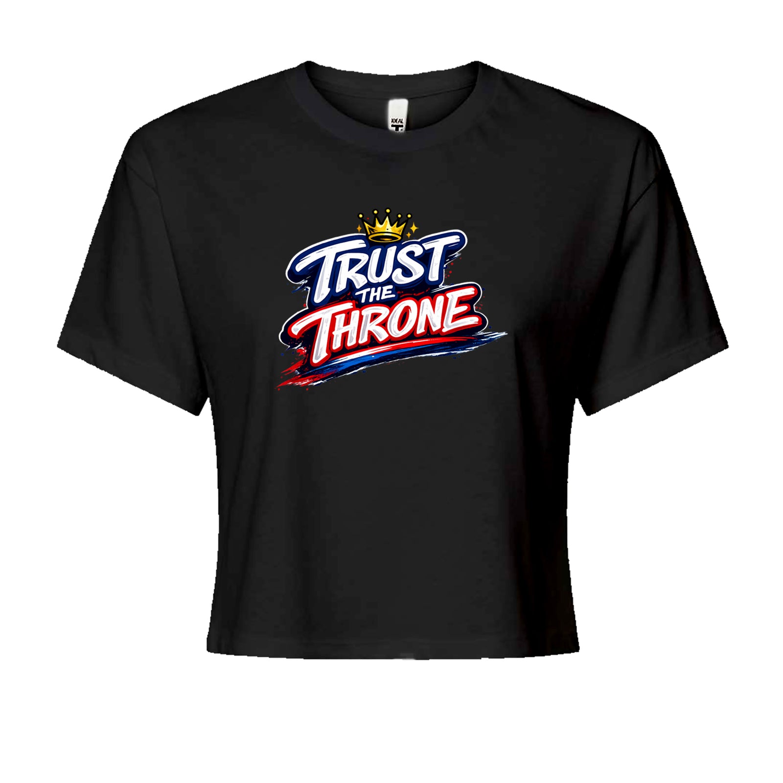 Trust The Throne Crown Philly Hoops Cropped T-Shirt Black