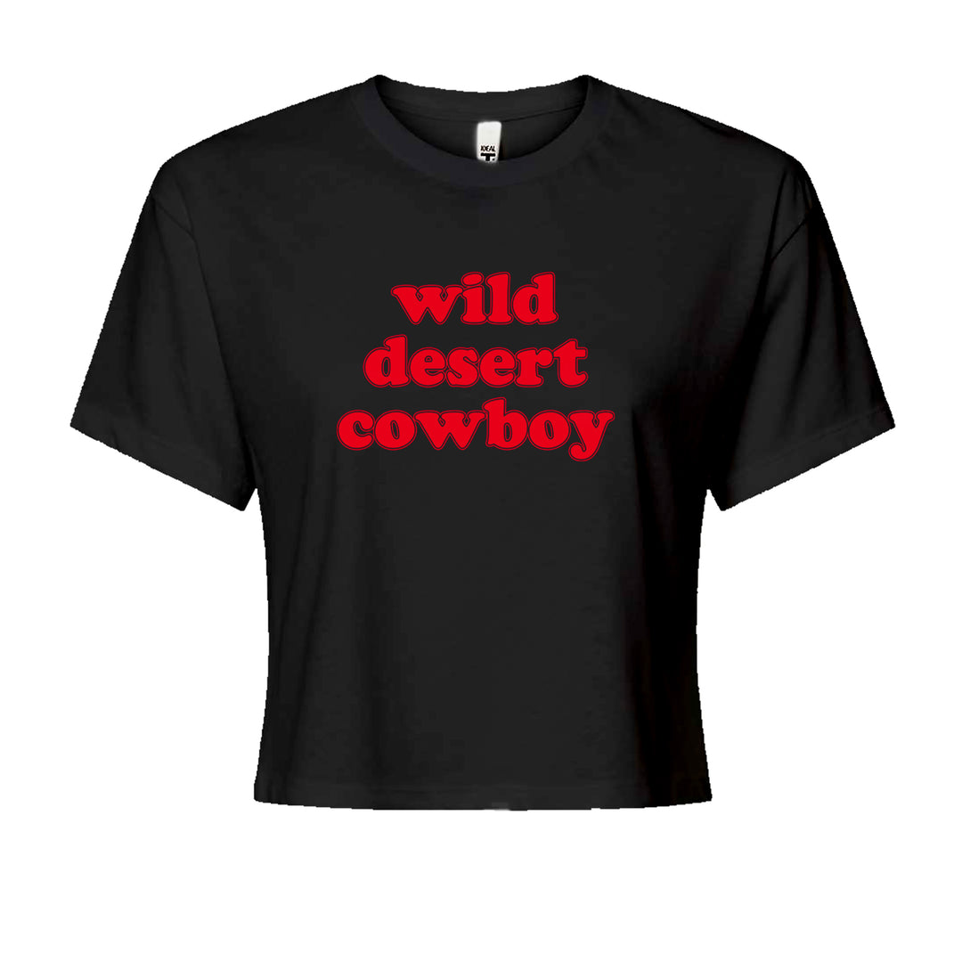 Wild Desert Cowboy Country Cropped T-Shirt Black