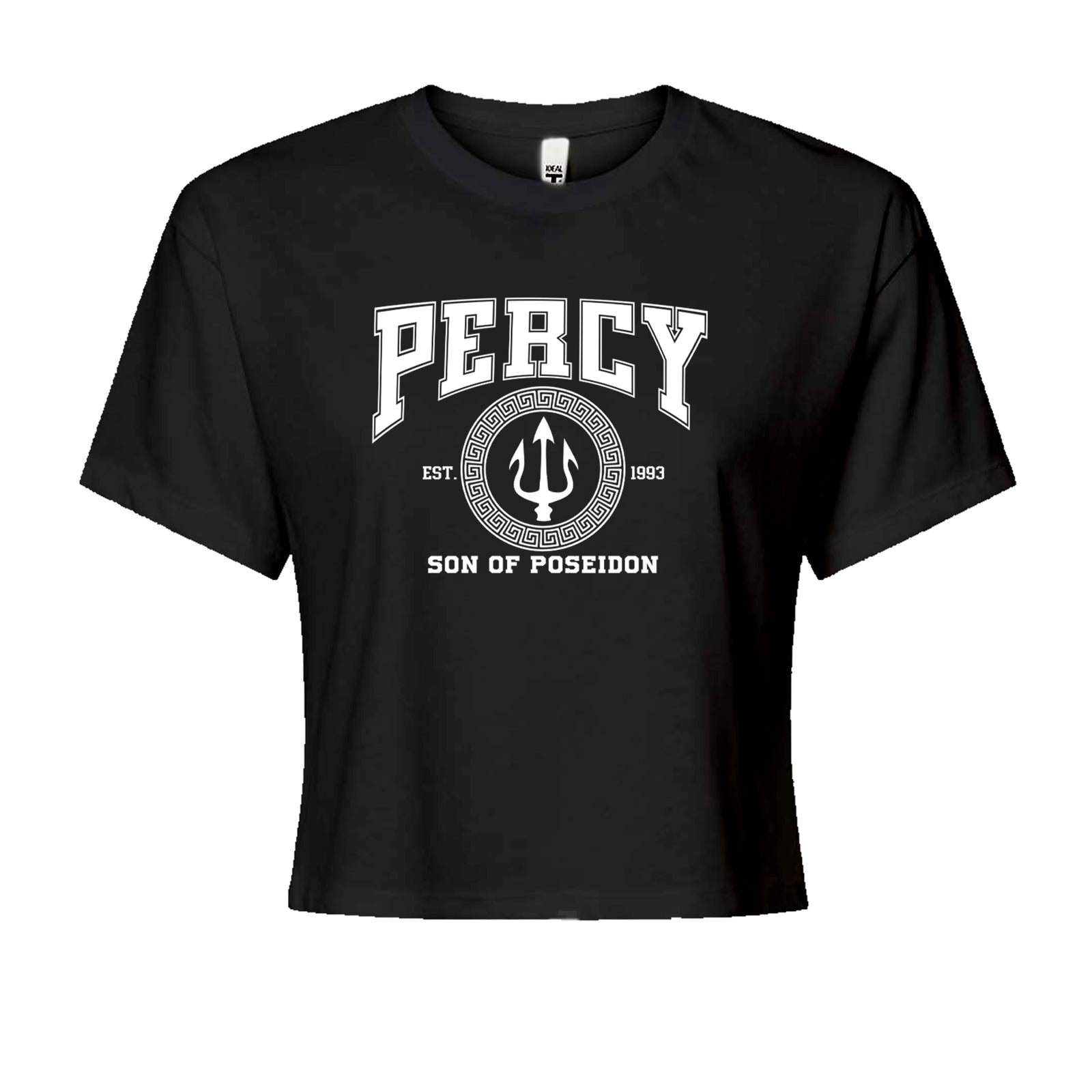 Percy Son Of Poseidon Sea God Cropped T-Shirt Black
