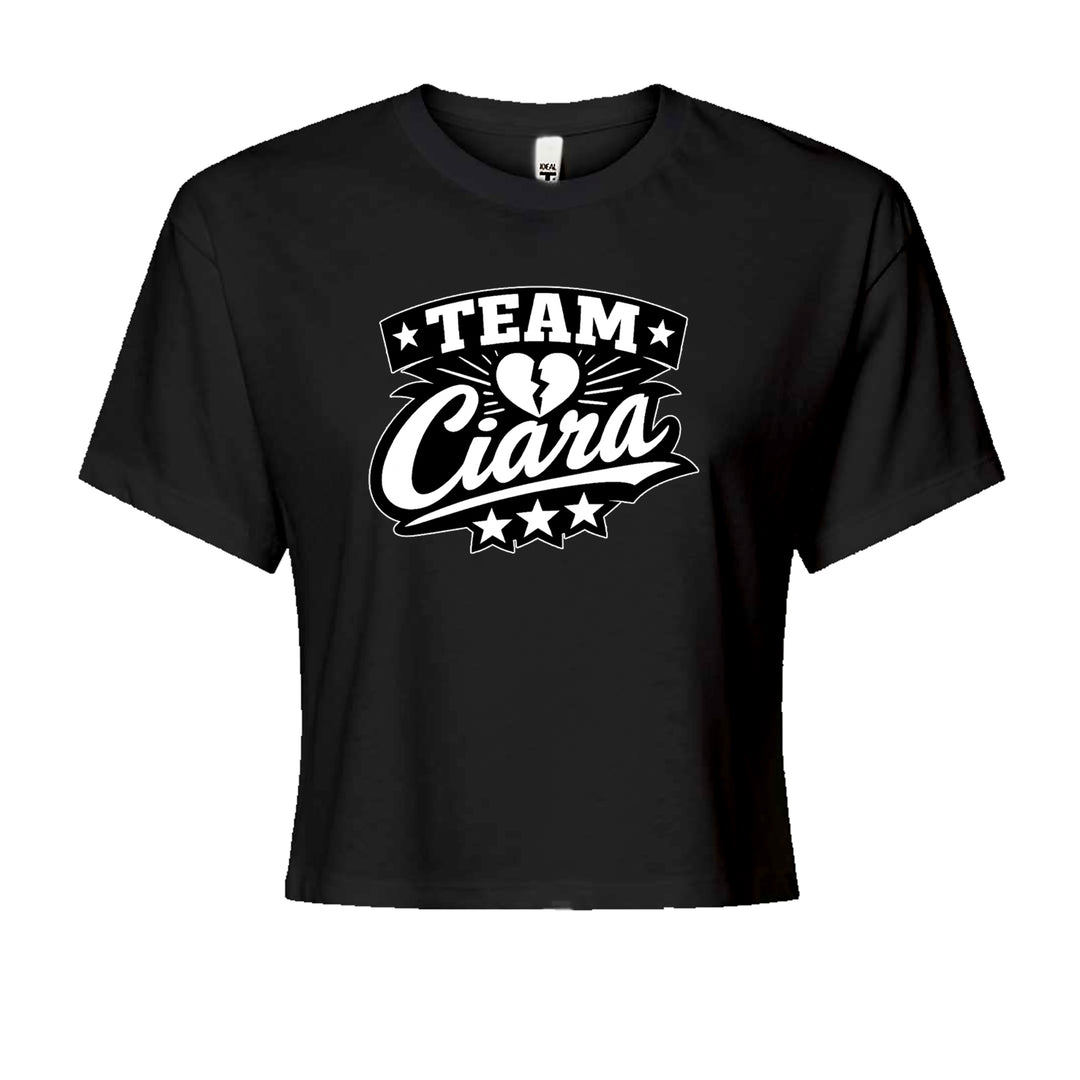 Team Ciara Scamanda Broken Heart Cropped T-Shirt Black
