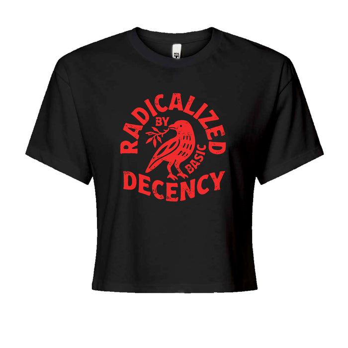 Radicalized by Basic Decency Dove Protest Statement Cropped T-Shirt