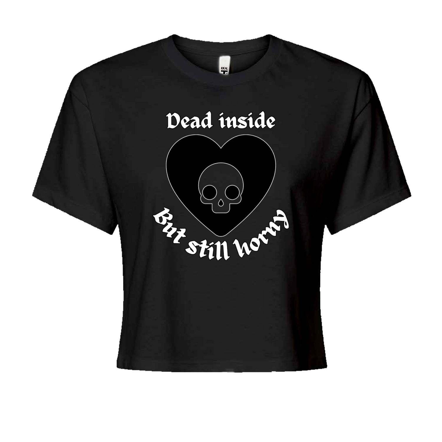 Dead Inside But Still Horny Skull Romantasy Cropped T-Shirt Jelly Bean