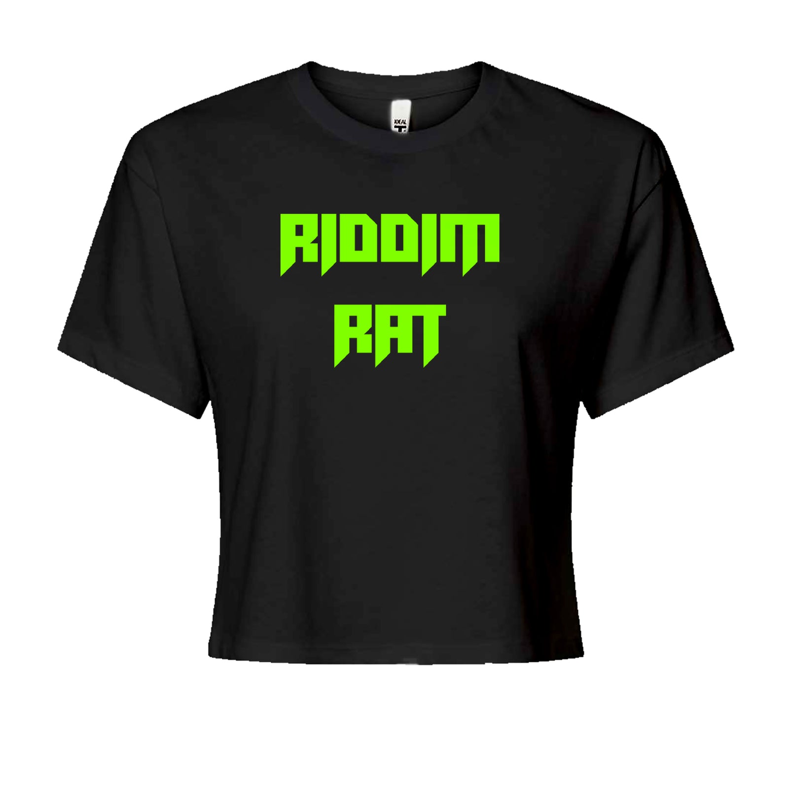 Riddim Rat Rhythm Club Rave EDM Cropped T-Shirt Black