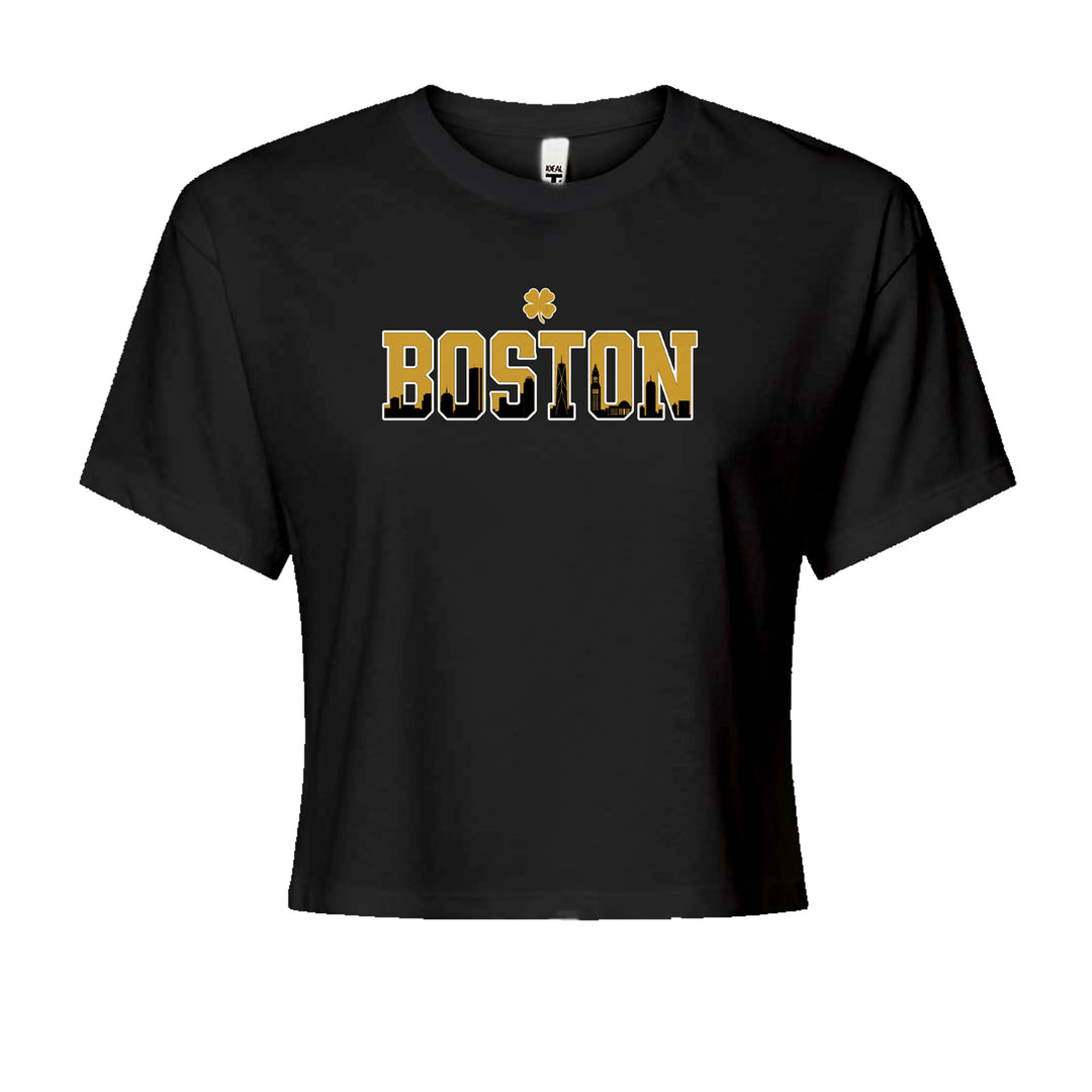Boston City Pride Irish Cropped T-Shirt Black