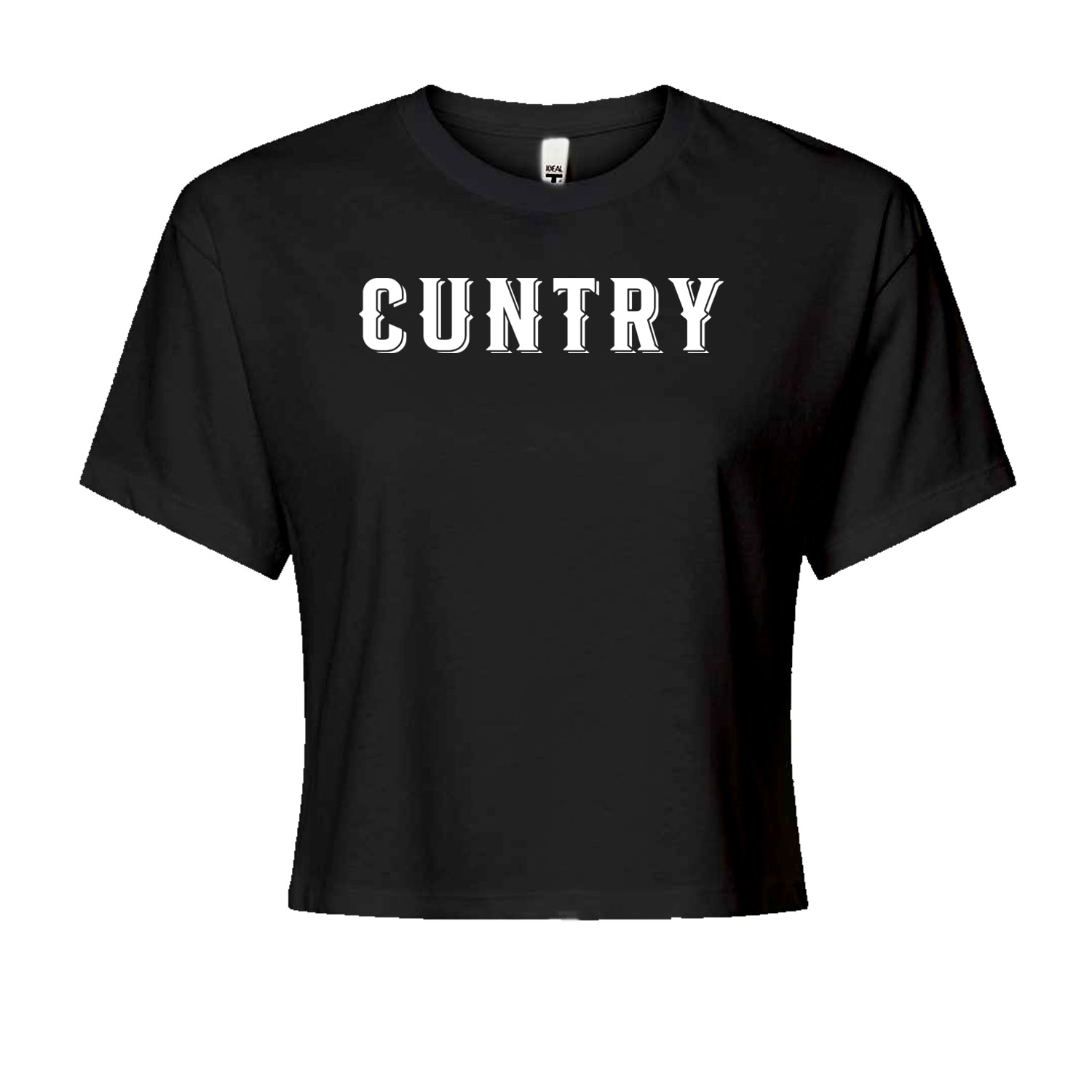 Cuntry Been Country Cowboy Cropped T-Shirt Black