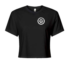 TLC To Love a Canine Dog Rescue White Cropped T-Shirt Black