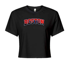 Boston City Pride Skyline Cropped T-Shirt Black