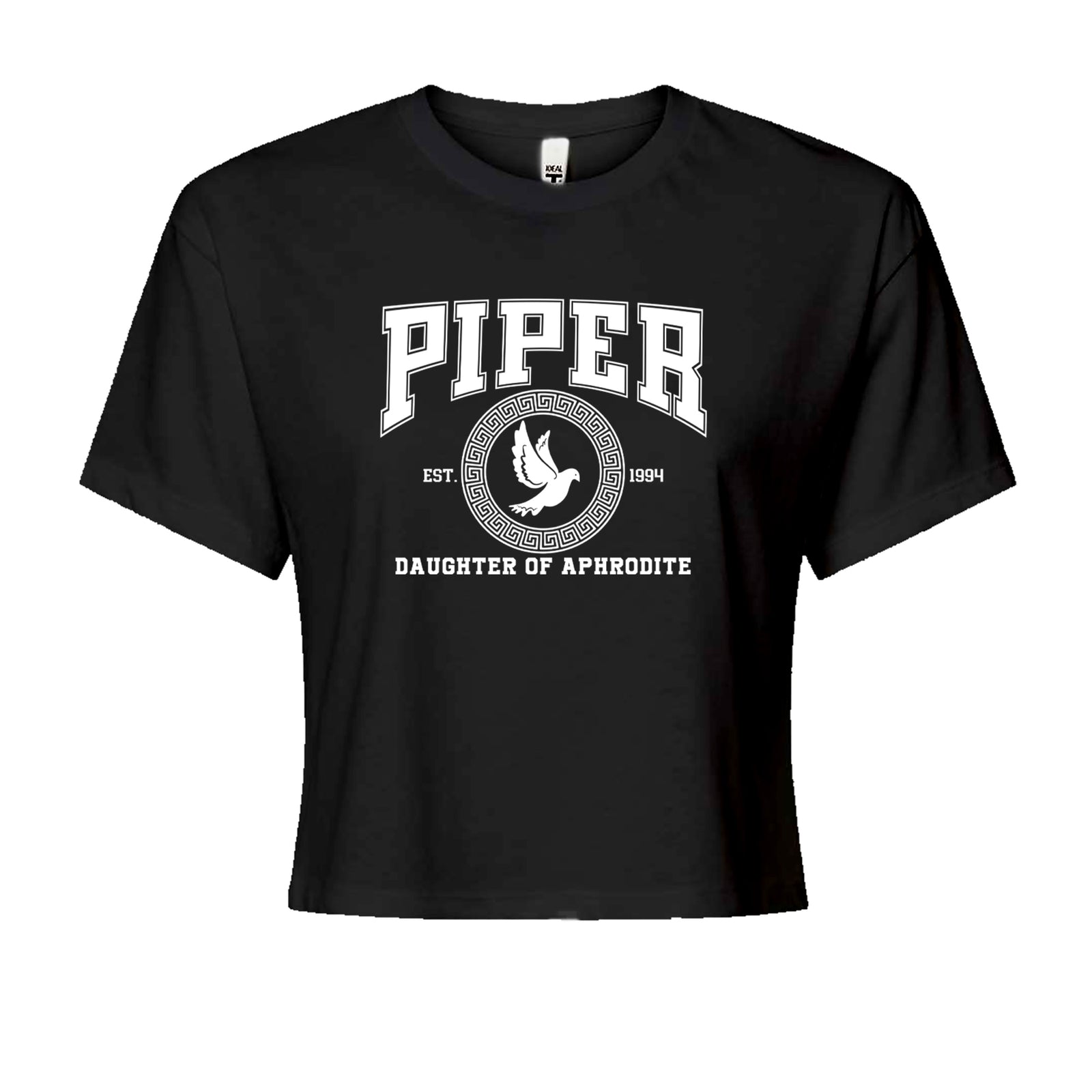 Piper Daughter of Aphrodite Rebel Heart Cropped T-Shirt Black