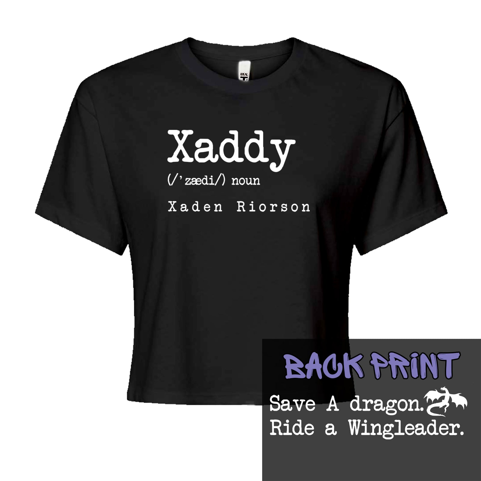 Xaddy Save A Dragon Ride A Wingleader Cropped T-Shirt Black