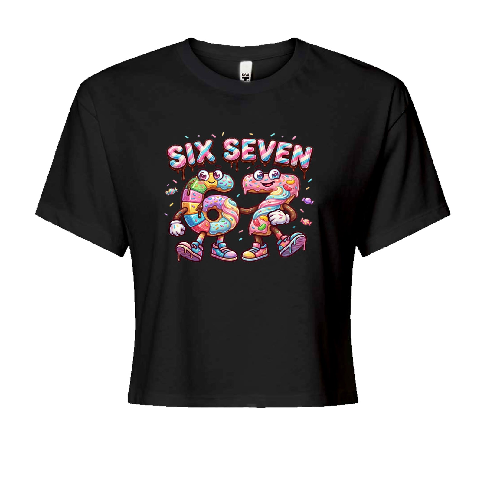 67 Candy Swirl Meme Cropped T-Shirt Black