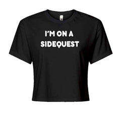 I'm On A Sidequest Festival Rave EDM graphic on Women's Boxy Crop T-Shirt in Black