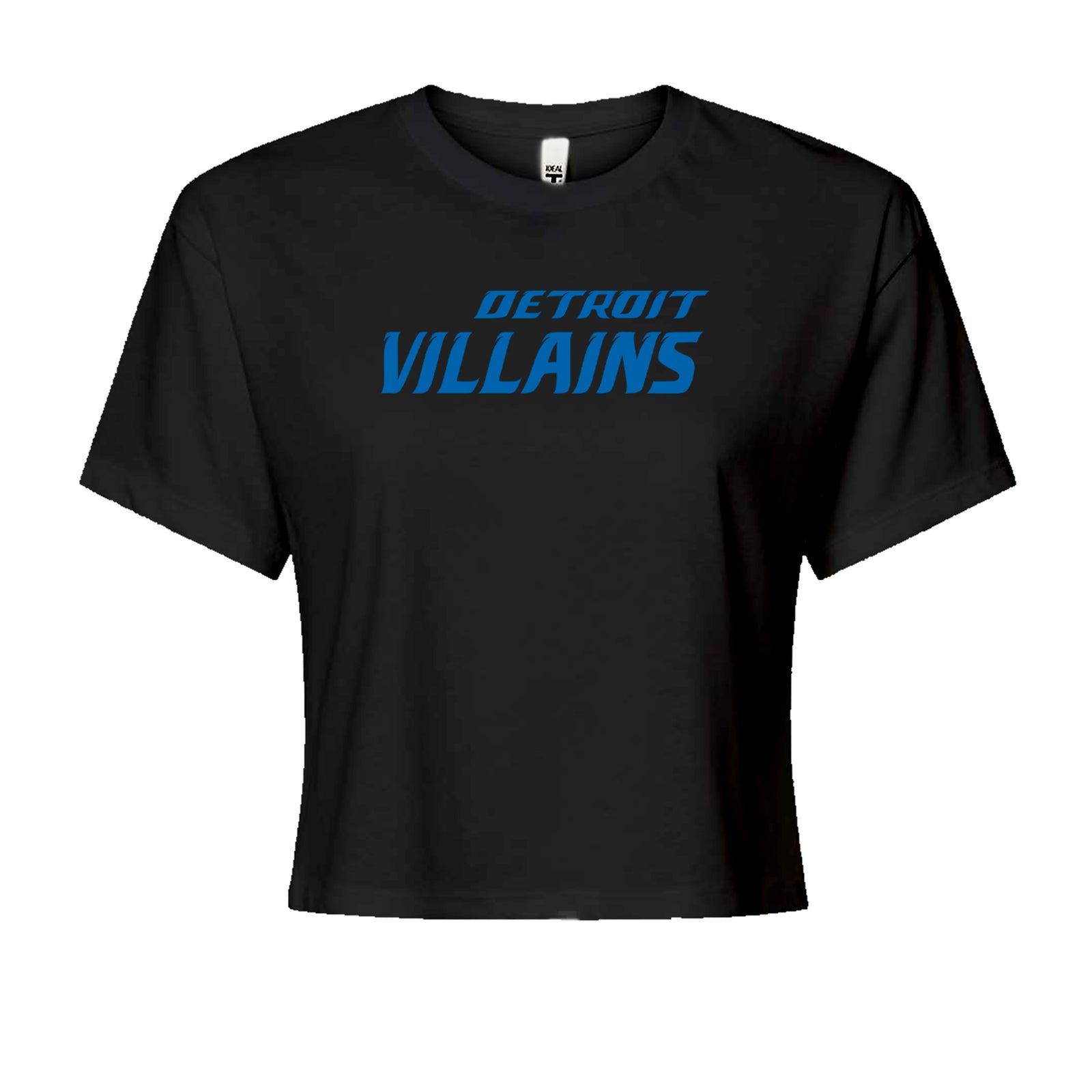 Detroit Villains Grit Football Cropped T-Shirt Black