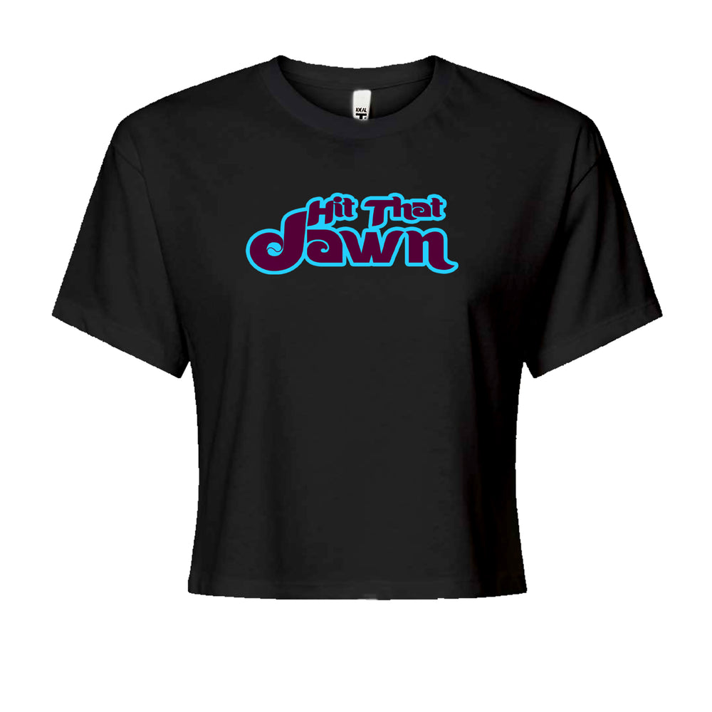 Hit That Jawn Philly Baseball Cropped T-Shirt Black