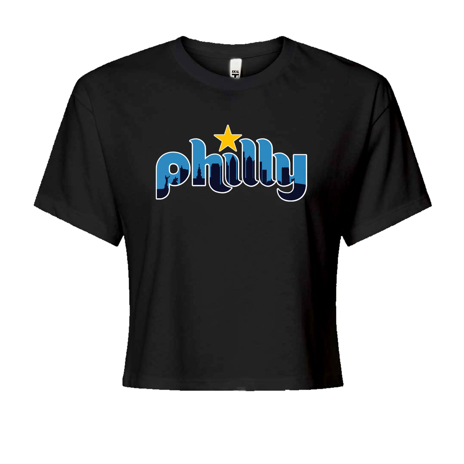 Skyline Philly Philadelphia Cropped T-Shirt Light Blue