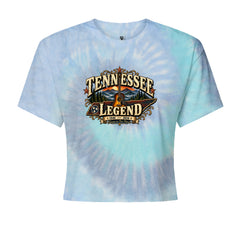 Tennessee Legend Country Music Dolly Cropped T-Shirt Blue Clouds