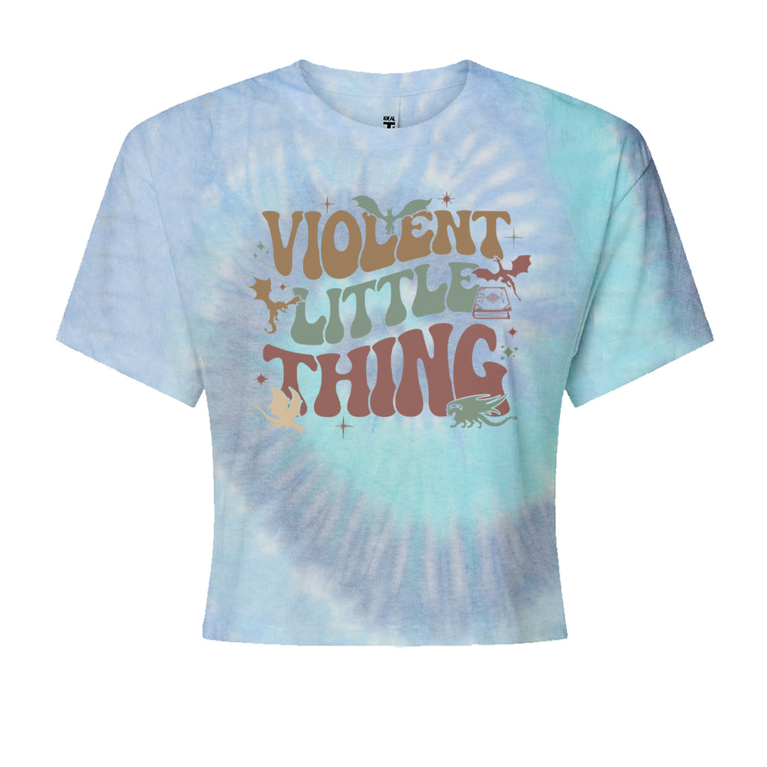 Violent Little Thing Dragon Cropped T-Shirt Blue Clouds