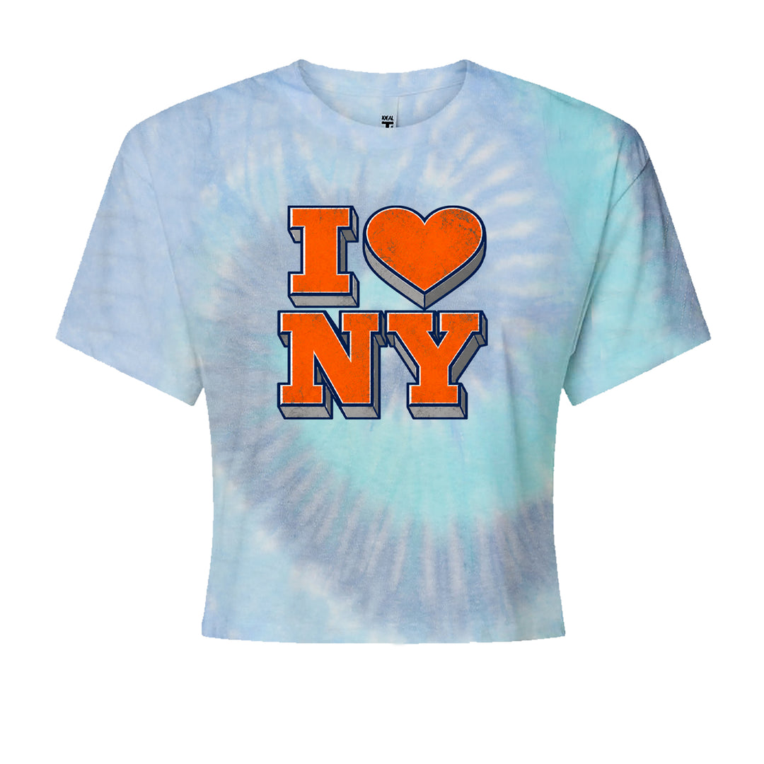 New York City Pride Heart Cropped T-Shirt Blue Clouds