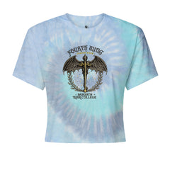 Fourth Wing Dragon Rider Vintage Basgiath War College Cropped T-Shirt Blue Clouds