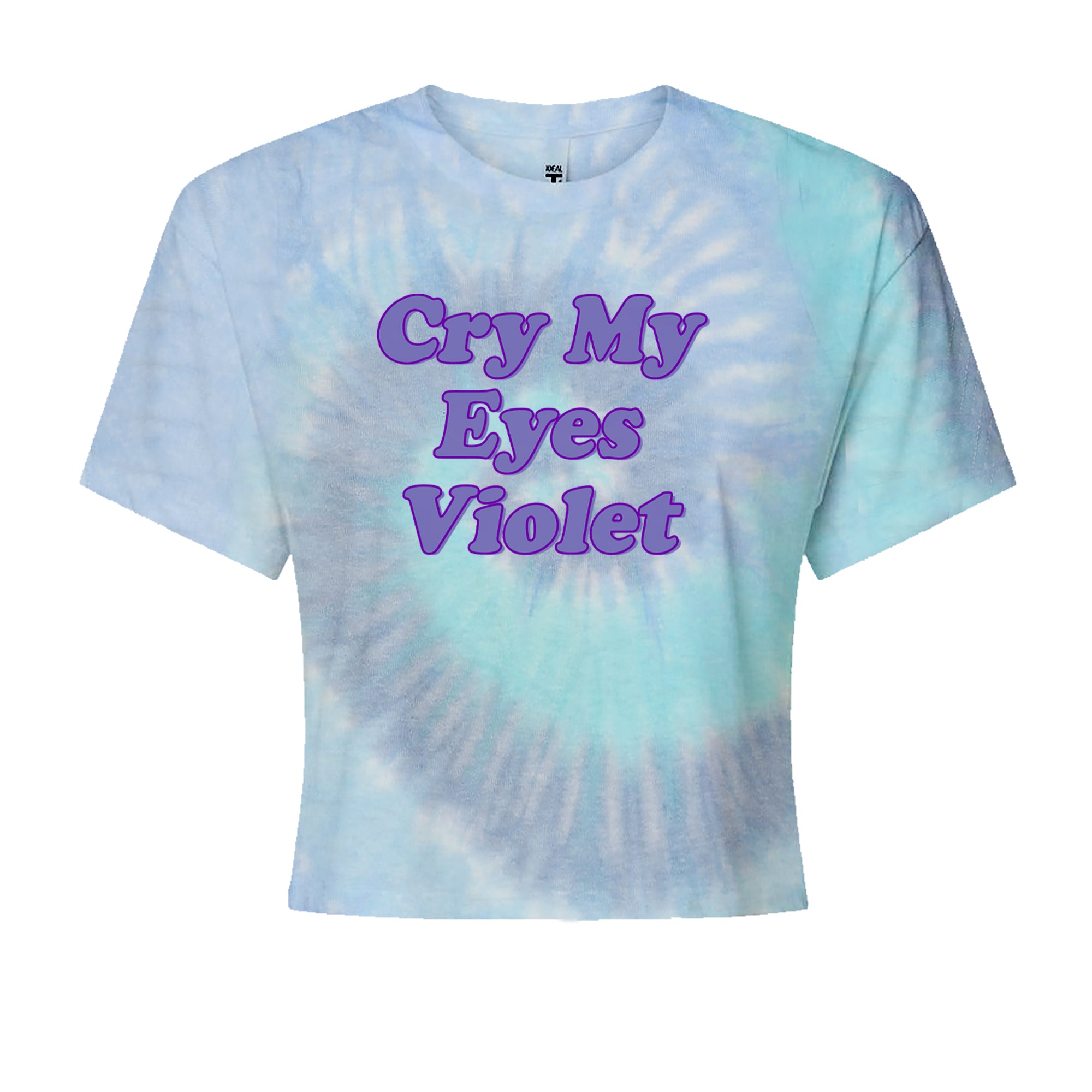 Cry My Eyes Violet Drama Queen Cropped T-Shirt Blue Clouds