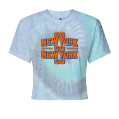 Go New York Go Basketball Cropped T-Shirt Blue Clouds