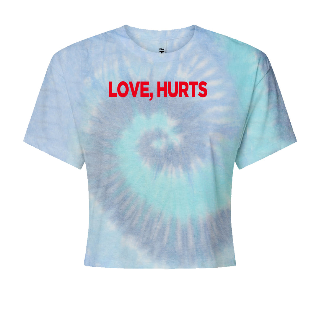 Love Hurts Cropped T-Shirt Blue Clouds