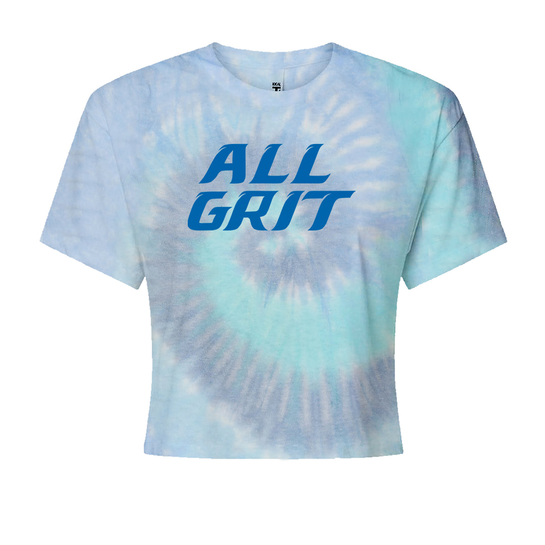 All Grit Detroit Football Cropped T-Shirt Blue Clouds
