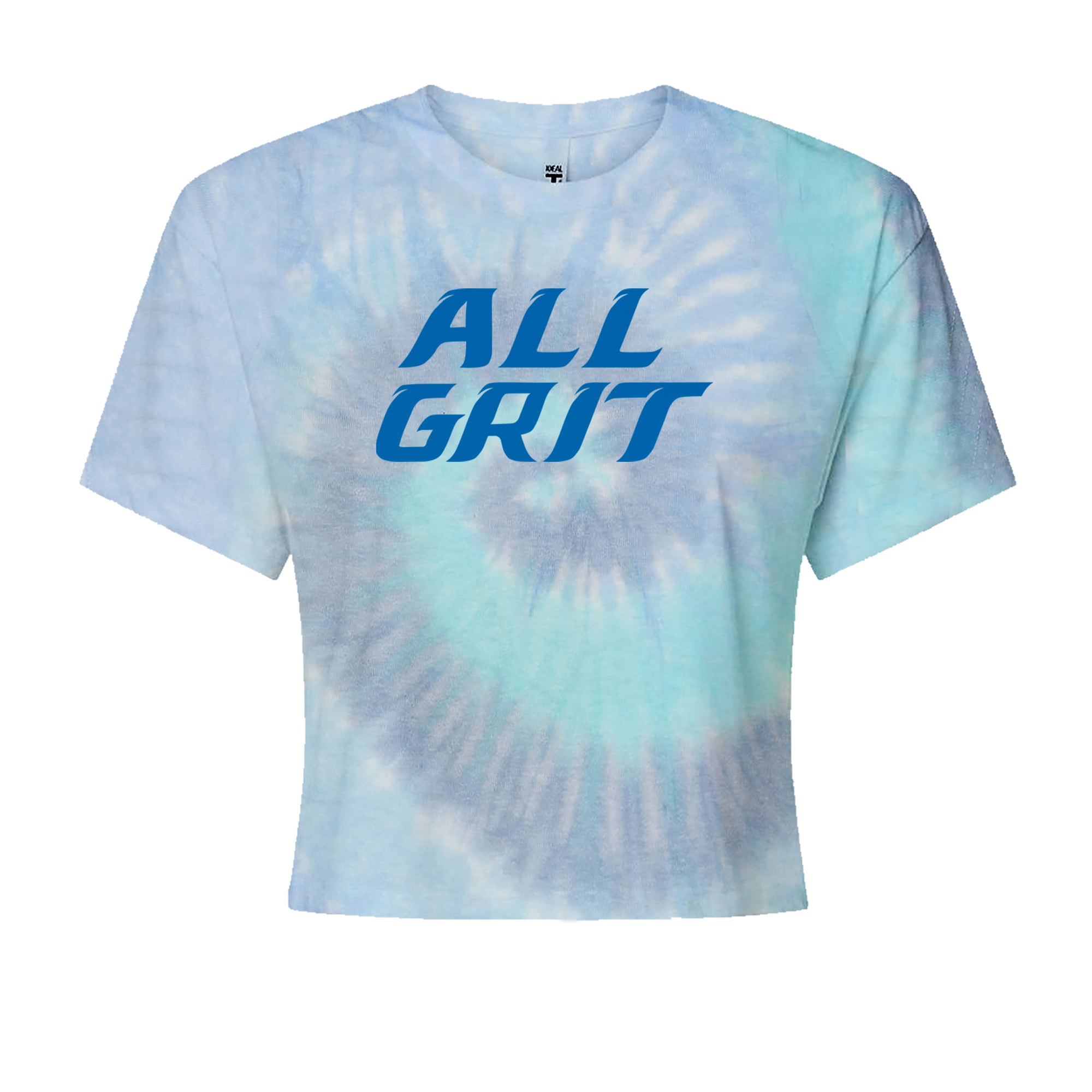 All Grit Detroit Football Cropped T-Shirt Blue Clouds