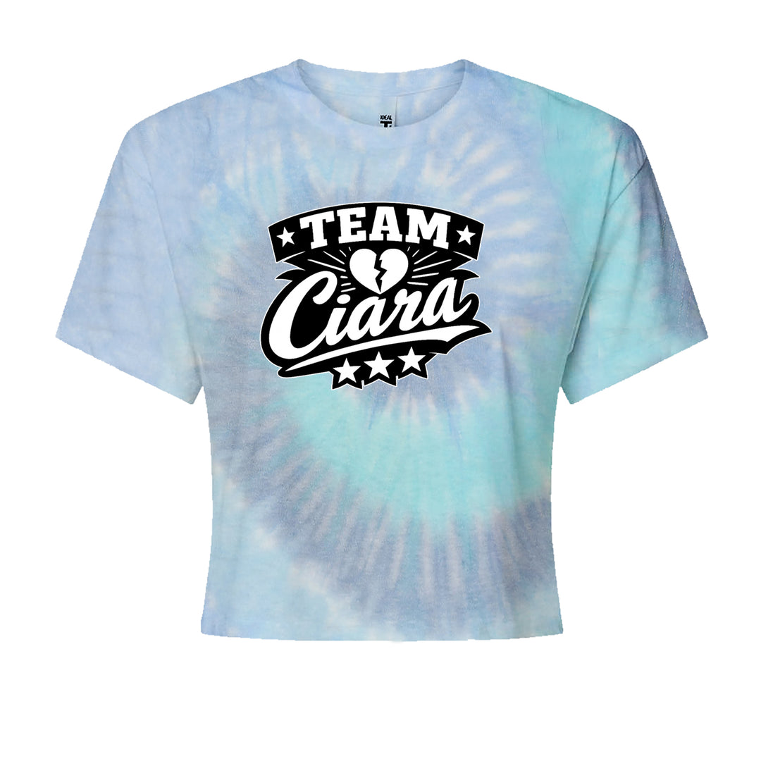 Team Ciara Scamanda Broken Heart Cropped T-Shirt Blue Clouds