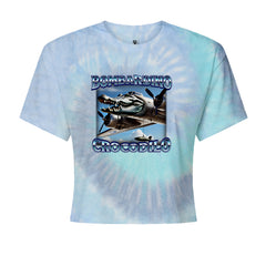 Bombardino Crocodilo Brainrot Cropped T-Shirt Blue Clouds