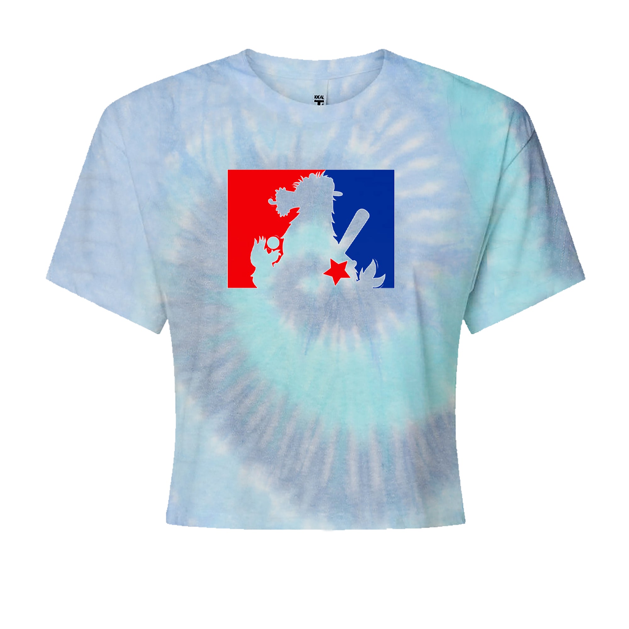 Philly Baseball Phan Cropped T-Shirt Blue Clouds