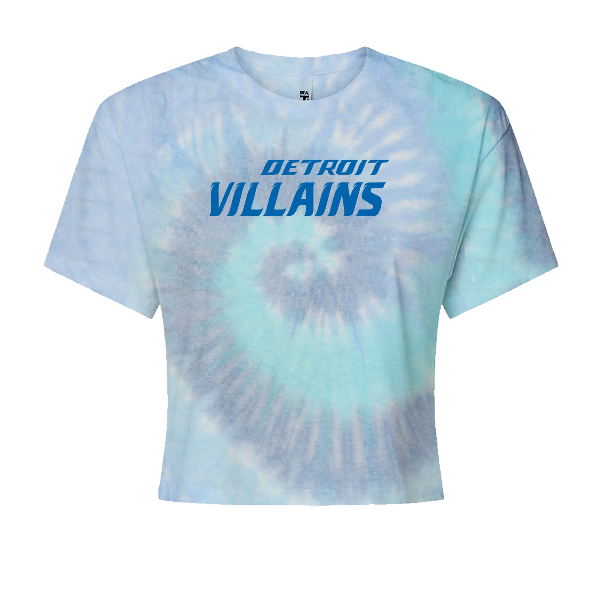 Detroit Villains Grit Football Cropped T-Shirt Blue Clouds