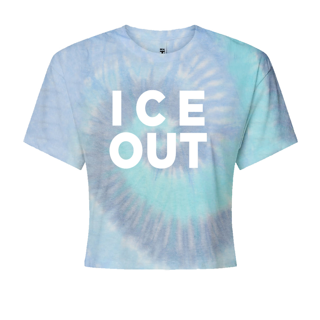 Ice Out Protest Cropped T-Shirt Blue Clouds