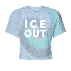 Ice Out Protest Cropped T-Shirt Blue Clouds