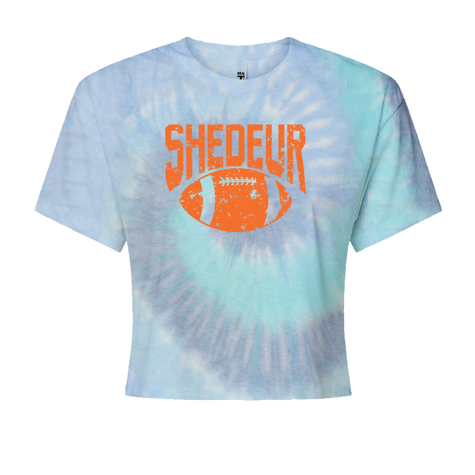 Shedeur Football Cropped T-Shirt Blue Clouds